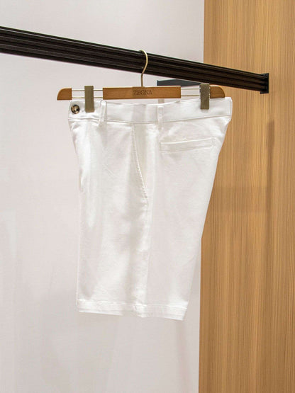 BC Elastic, comfortable and breathable summer men's versatile casual loose white shorts
