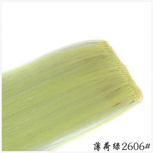 LIHUI Longo Liso Colorido Aplique de Cabelo Extensões de Cabelo com Clipe Mechas Arco-Íris Destaque Cabelo Sintético Rosa em Clipe