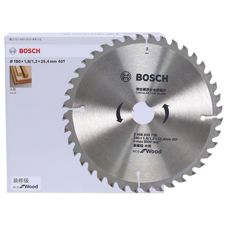 BOSCH 2608839728 Lâmina de Serra Circular Sem Fio para Cortar Madeira 180x1.8/1.2x25.4mm T40 Acessórios para Ferramentas Elétricas Bosch