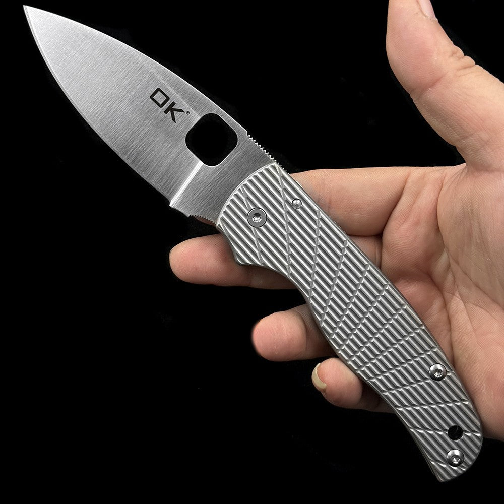 OK 229TIP Ceramic Bearing TC4 Handle %M390 Blade Knife