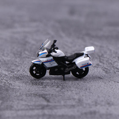 1/64 Miniatura Liga Modelo Moto Polícia de Segurança Pública Móveis Para Exposição Presente de Aniversário Infantil
