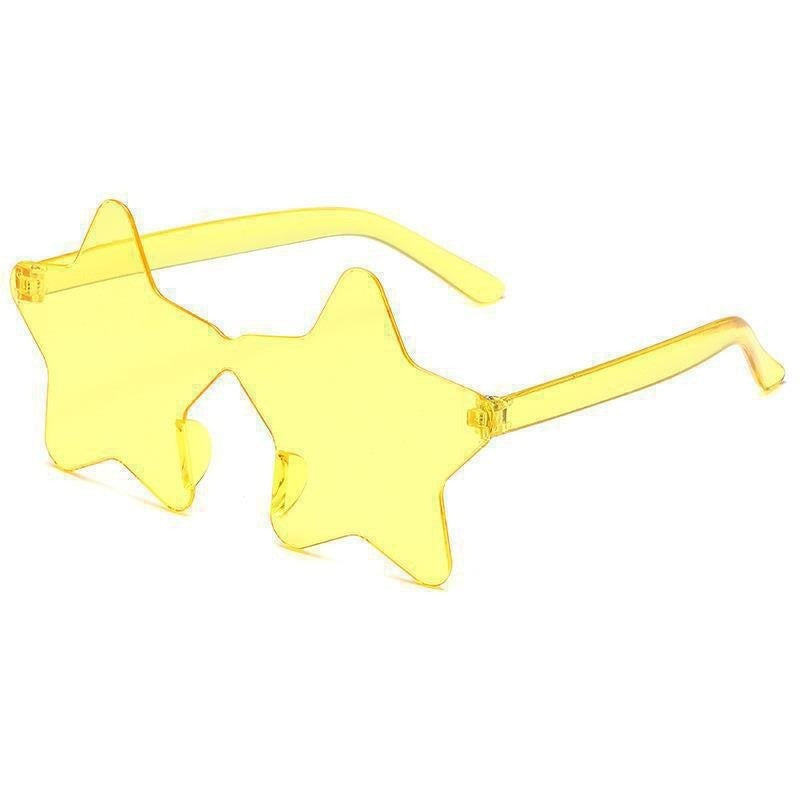 Star Shaped Sunglasses Rimless Colorful Transparent Glasses for Women Men Festival Birthday Cosplay Beach Summer Party Supplies