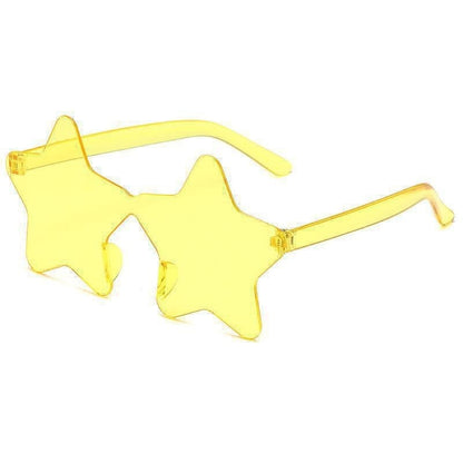 Star Shaped Sunglasses Rimless Colorful Transparent Glasses for Women Men Festival Birthday Cosplay Beach Summer Party Supplies