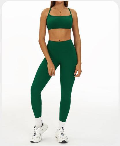 2 Pieces Women's Tracksuit Seamless Yoga Set Workout Outfit Sportswear Gym Clothing High Waist Leggings Fitness Bra Sports Suits