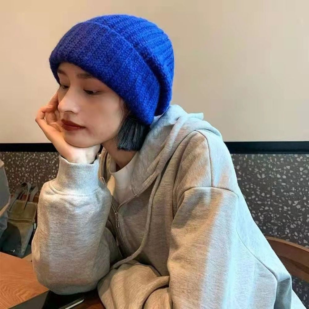 Chapéus de Inverno Quentes da Moda para Mulheres Casual Empilhamento Boné de Malha Gorros Chapéus Masculinos Cor Sólida Hip Hop Unissex Feminino Gorros