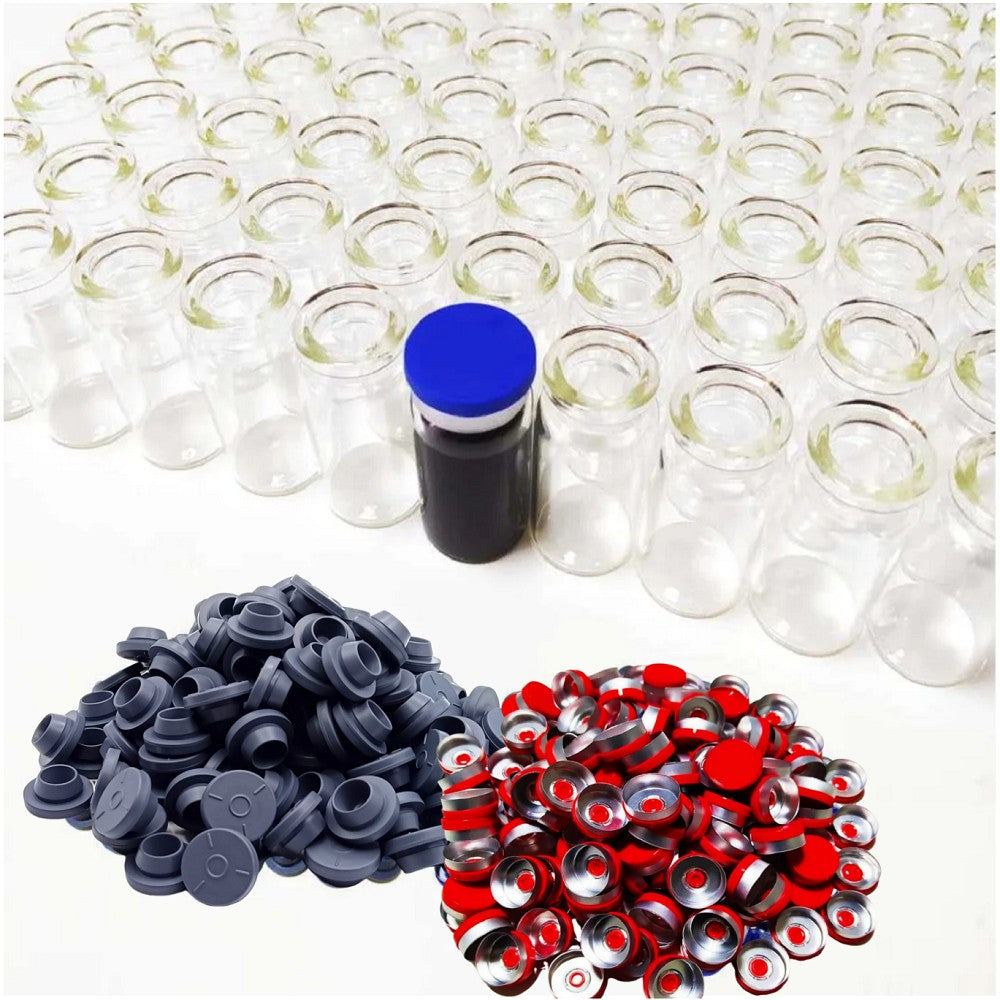 42PCS 5ml Clear Glass Vial With Caps & Stopper Small Bottles Experimental Test Liquid Containers Wishing Bottles