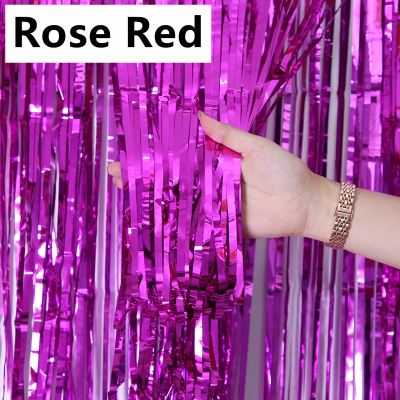 New 4/2/1Pack Party Backdrop Metallic Foil Fringe Tinsel Curtain Adult Kids Birthday Party Wedding Decoration Baby Shower Favor