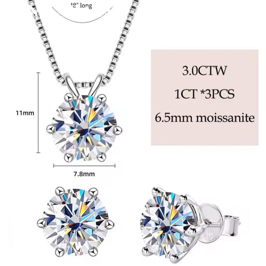 TEN CARATS Moissanite Stud Earrings for Women, D Color VVS1, S925 Sterling Silver, Luxury Jewelry Gift with GRA Certificate