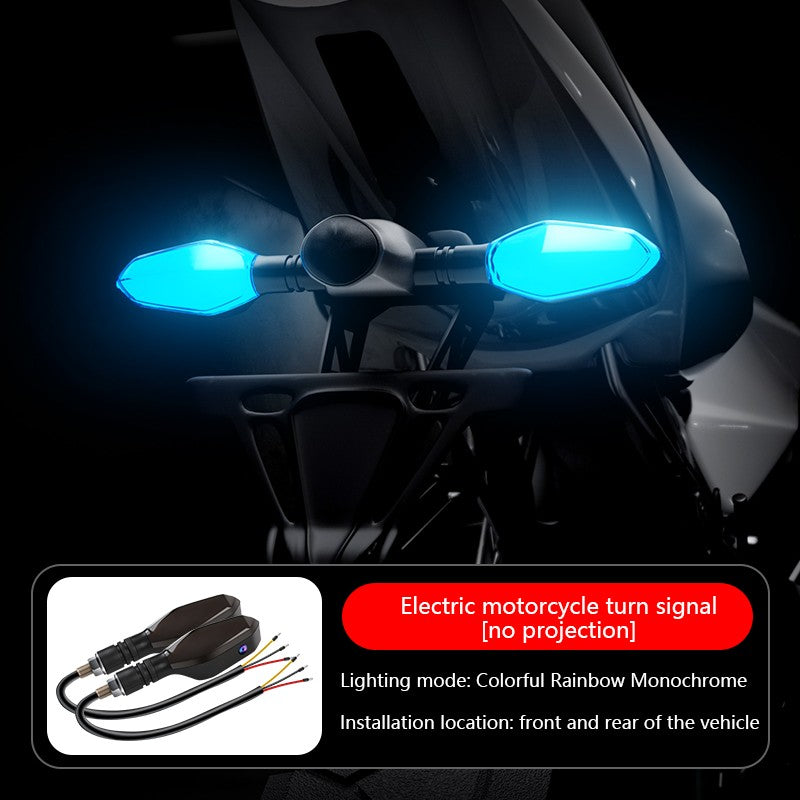 Nova lâmpada de sinalização de motocicleta LED com 27 modos Lâmpada de projeção colorida Luzes indicadoras de fluxo sequencial Luz de circulação