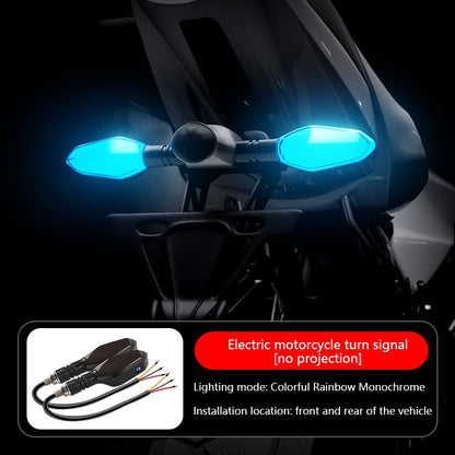 Nova lâmpada de sinalização de motocicleta LED com 27 modos Lâmpada de projeção colorida Luzes indicadoras de fluxo sequencial Luz de circulação