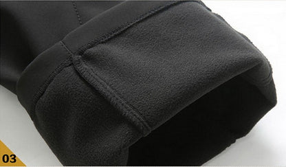 Men Winter Autumn Warm Fleece Pants Waterproof Hiking Camping Climbing Cargo Military Tactical Casual Trousers Softshell Elastic