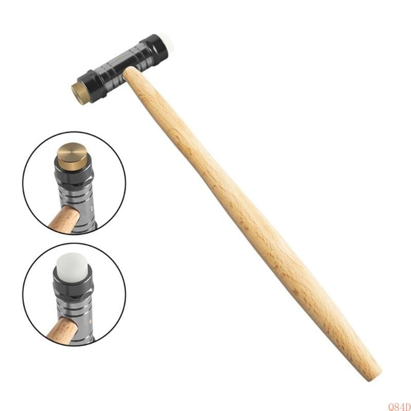 Martelo de Cabeça Dupla Multiuso Q84D Ajustável Adequado para Afinação de Instrumentos, Artesanato e Reparo com Cabo Confortável