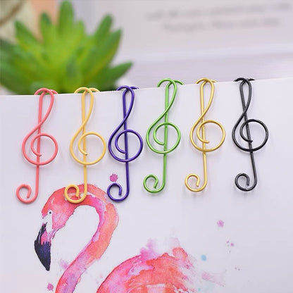 20/40/50Pcs Metal Paper Clips Cat Dog Musical Notes Assorted Color Paperclips Bookmark Teacher Students Office Supplies