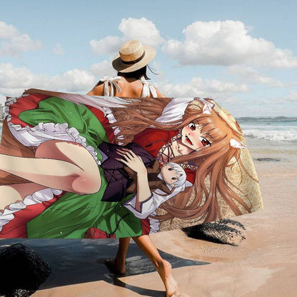 Spice And Wolf Beach Towel For Kids Personalized Bath Towel Pool Towel Vacation Gift Picnic Towel Party Gift