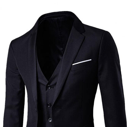 Korean Style Men Vest Pants Set Casual Business Buttons Cuff Vest Trousers Men Suit Wedding Groom Formal Suit