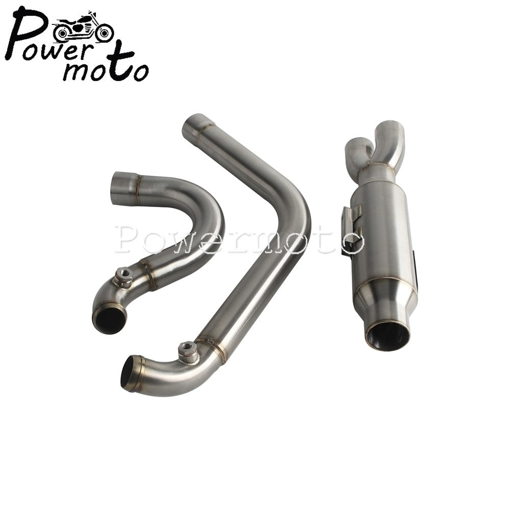 Motorcycles 2-Into-1 Exhaust Muffler Pipes Tube For Harley Dyna Fat Bob Low Rider S Street Bob Wide Super Glide FXD 2006-2017