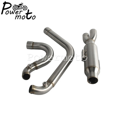 Motorcycles 2-Into-1 Exhaust Muffler Pipes Tube For Harley Dyna Fat Bob Low Rider S Street Bob Wide Super Glide FXD 2006-2017