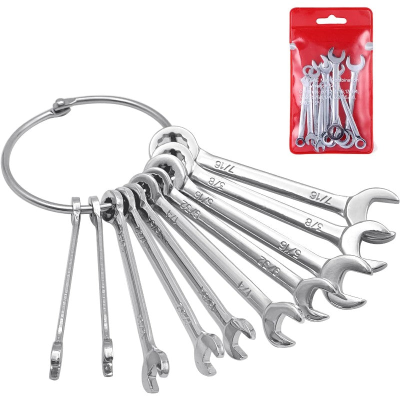 10pcs Without Ring Mini Wrenches Set Portable Key Ring Spanner Explosion-proof Pocket British/Metric Type