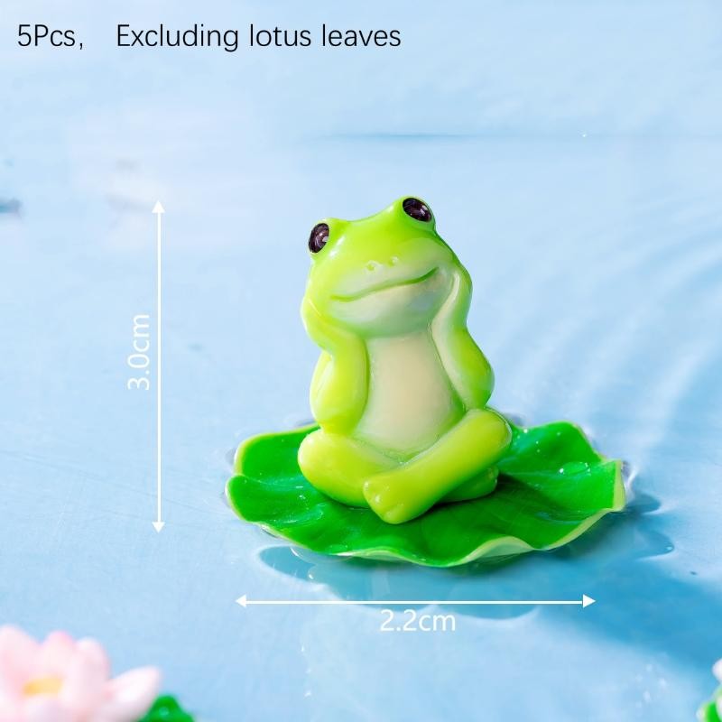 5/6Pcs Cartoon Funny Frog Figurine Ornament Desktop Living Room Micro Landscape Fish Tank Aquarium Decoration Accessories