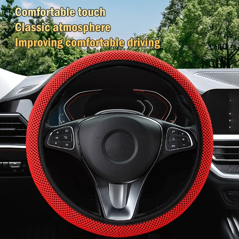 Universal Fashion Car Steering Wheel Cover Without Inner Ring Elastic Grip For Easy Installation And Removal Non Slip