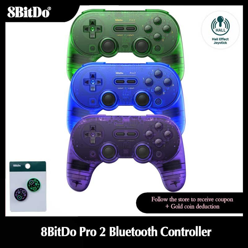 8BitDo Pro 2 Bluetooth Controller Gamepad Handle with Hall Effect for Nintendo Switch 2, PC, MacOS, Android, Steam, Raspberry Pi