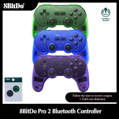 8BitDo Pro 2 Bluetooth Controller Gamepad Handle with Hall Effect for Nintendo Switch 2, PC, MacOS, Android, Steam, Raspberry Pi