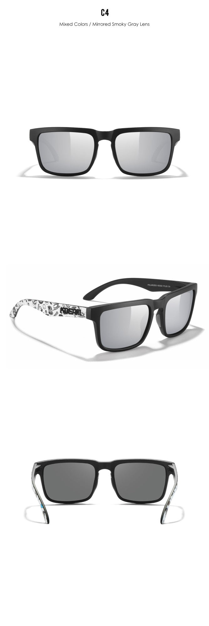 KDEAM Large Size Square Men's Sunglasses Polarized Photochromic Oversized Sun Glasses Fashion Women Shades Upgraded Edition