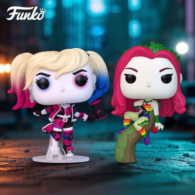 Pride Flag Harley Quinn Funko Pop Action Figure Anime Poison Ivy Doll Cartoon Desk Decor Limited Edition Collectible Model Gifts