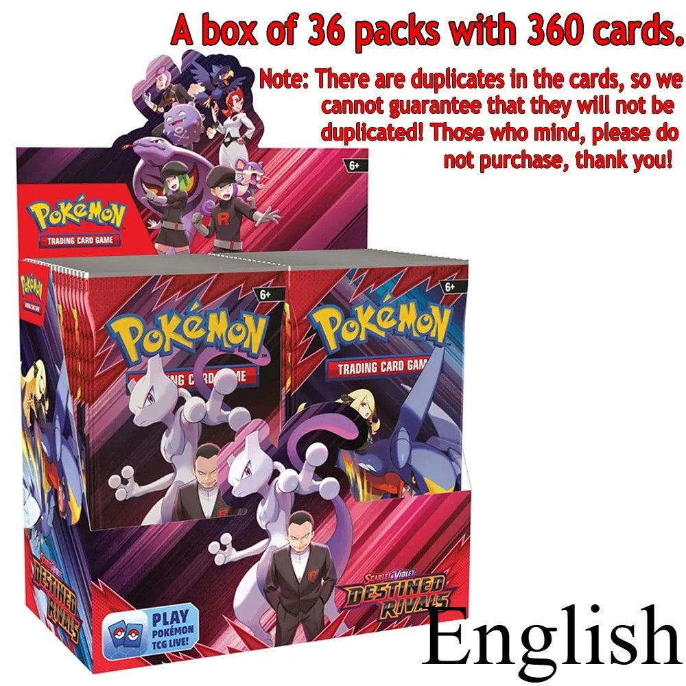 Novos jogos 4-36Pacote de Cartas Pokémon em Inglês Caixa de Booster Black Bolt White Flare Cartas de Batalha Pokémon Troca de Jogo Presente