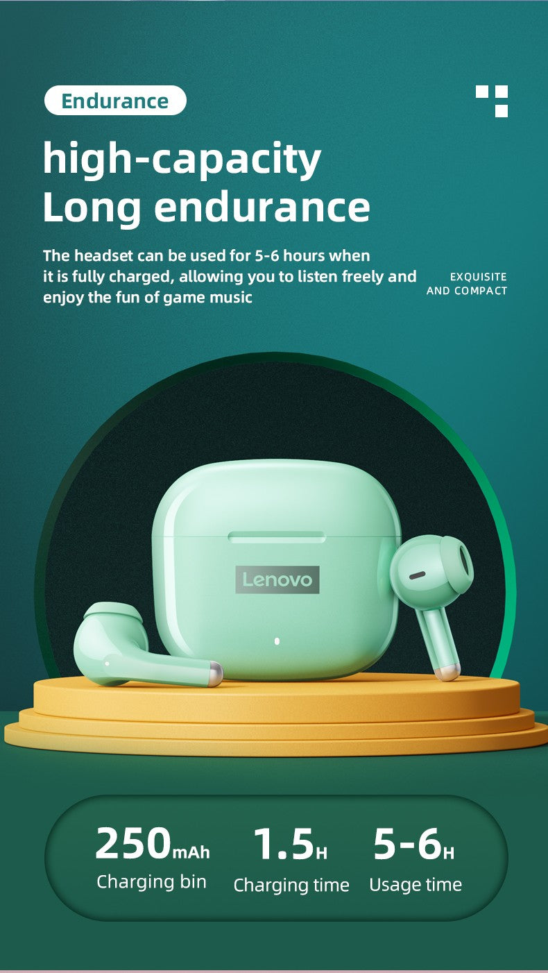 Original Lenovo LP40Pro LP40 LP40II Wireless Bluetooth 5.3 Earphones TWS HiFi Earbuds Sport headset Long Standby with Mic 2025