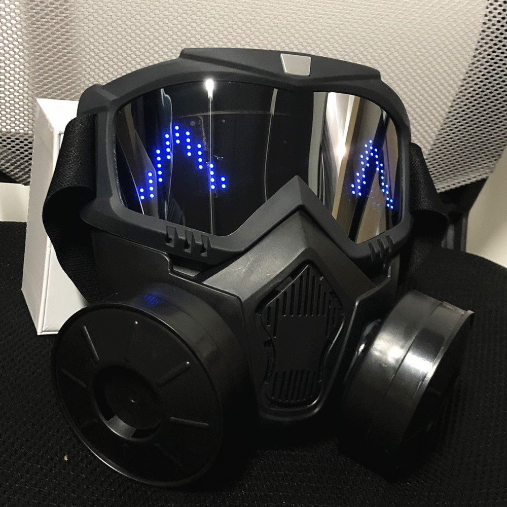 Simulated Anti-virus Led Mask With Bluetooth Programmable Scrolling Text Animation Display Halloween Carnival Party Decorative