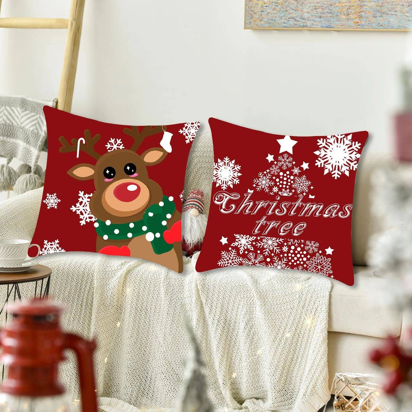 1pcs 2D Christmas Pillow Cover Xmas Party Decoration 2025 Xmas Holiday Santa Claus Pillow Cover Navidad Natal New Year Gift 2026