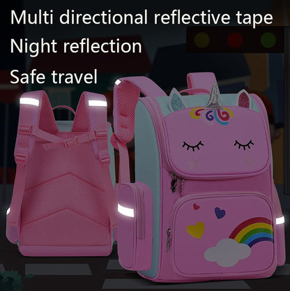 Mochila Infantil para Meninas Unicórnio Bolsa Escolar Olhos Arco-Íris Mochila para Adolescentes Viagem Impermeável