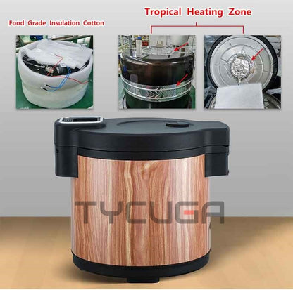 15L Electric Rice Cooker Heating Insulated Food Container Non-stick Inner Soup Warmer Kitchen Appliances For Sushi Restaurant