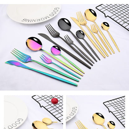 6Set/30Pcs Pink Silver Dinnerware Set Stainless Steel Knife Ckae Fork Spoon Cutlery Set Tableware Silverware Set Dropshipping