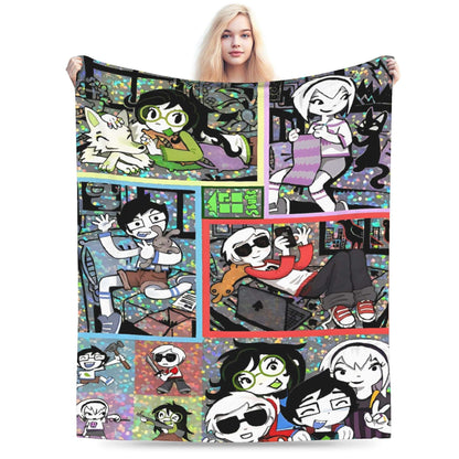 Manta de Flanela Homestucked Manga Cobertor Macio e Quente para Sofá Cama Viagem Engraçado Colcha Capa de Sofá-Cama