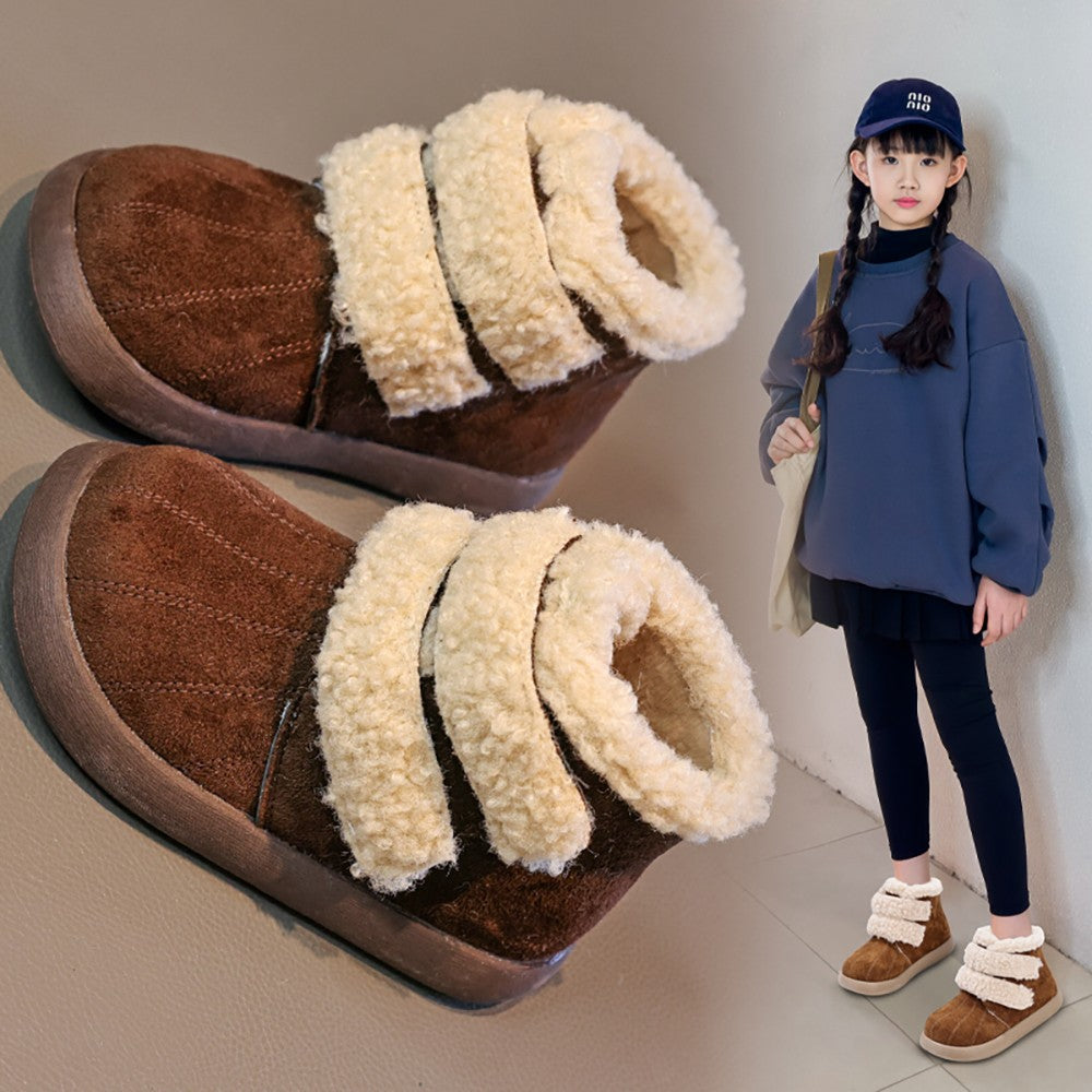 Thick Warm Plush Boots For Children 2025 New Designers Teenager Kid's Padded Boots Outdoor Hiking Boy's Girl's Snow Boots