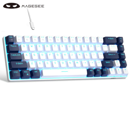 MageGee Portable 60% Mechanical Gaming Keyboard, MK-Box LED Backlit Compact 68 Keys Mini Wired Office Keyboard for Windows PC