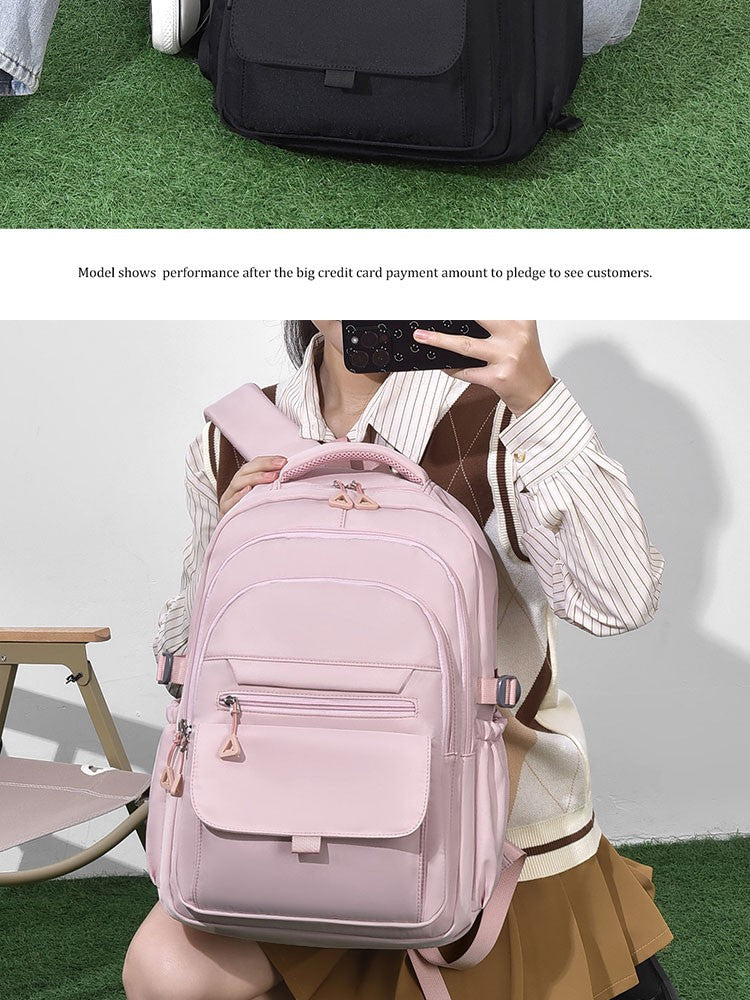 Mochila Multi-camadas Impermeável e Estilosa Oxford de Grande Capacidade Simples para Estudantes, Viajantes e Uso Diário
