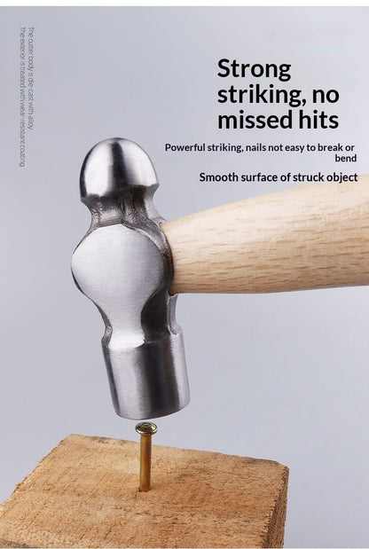 Mini Hammer High Carbon Steel Hammer Solid Wood Short Handle Octagonal or Round Head Hammer Small Manual Hardware Tool