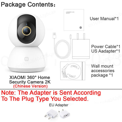 XIAOMI Home Security Intelligent Wifi Camera PTZ 2K,Color Night Vision,Two?Way Audio,AI Human Face Detection,Chinese Version