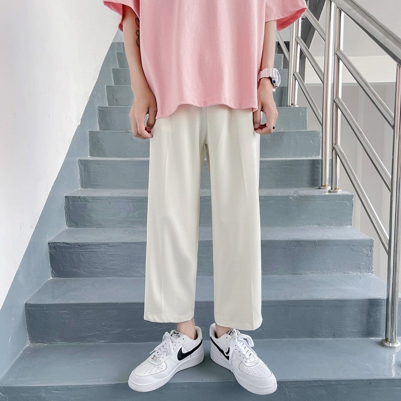 2025 Loose Men's Suit Solid Color Blazers Formal Office Pants Business Trousers Community Fashion Dress Korean Male Clothing X40