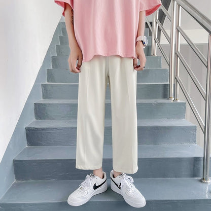 2025 Loose Men's Suit Solid Color Blazers Formal Office Pants Business Trousers Community Fashion Dress Korean Male Clothing X40