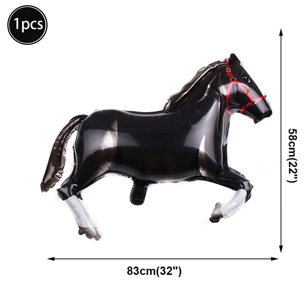 1pc Oversized Horse Balloon Cowboy Giant Horse Aluminum Film Balloon Farm Animal Horse Theme Birthday Party Decoration Kids Toys