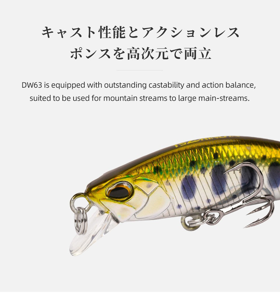 TSURINOYA DW63 50mm/5g Isca Artificial Minnow Jerkbait de Afundamento Wobblers de Plástico Rígido para Pesca de Robalo Truta e Lúcio