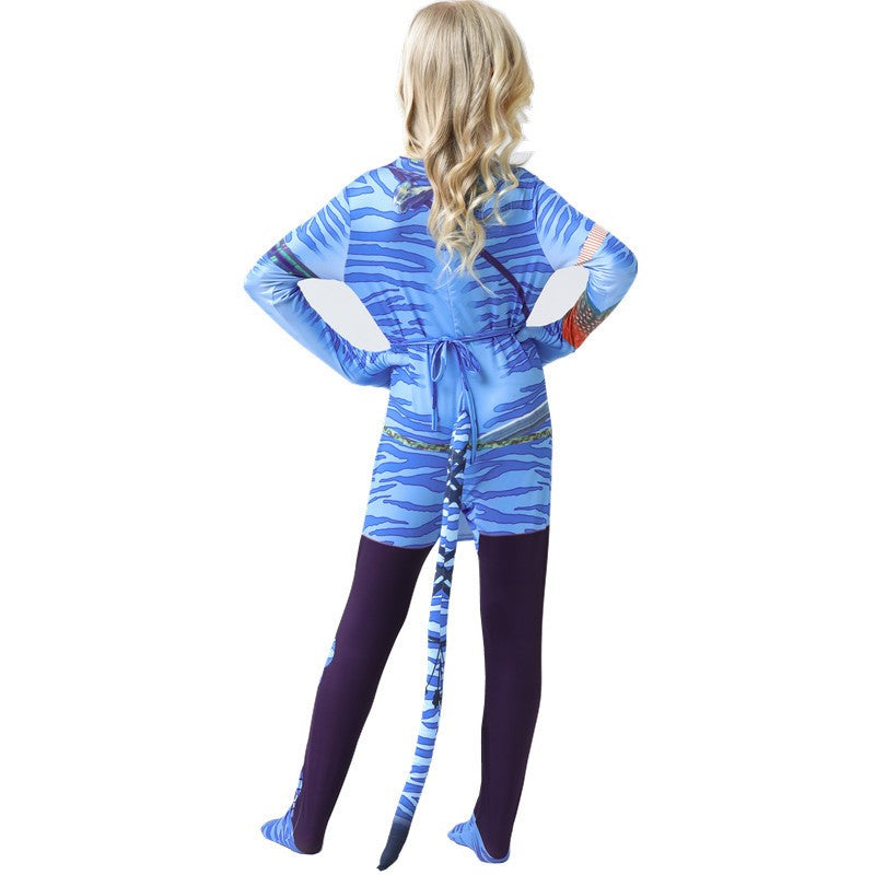 2026 Halloween Cosplay Avatar Costume Fire and Ashes Avatar3 Cosplay Hero One Piece Tight Fitting Clothing Na'vii Jumpsuit