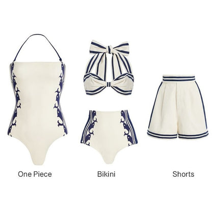 Women Sexy One Piece Swimsuit Cover Up Hollow Swimwear Women Off Shoulder SwimSuits Patchwork Bathsuit Belt Bodysuit Beachwear