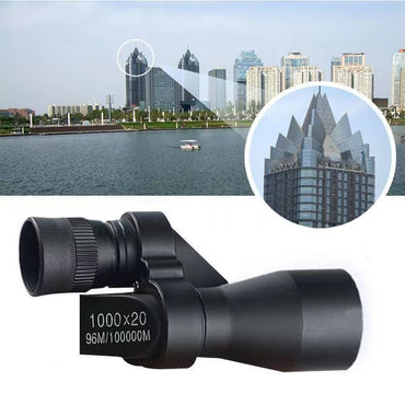 Telescópio Profissional Portátil Infantil Mini Externo 1000X20 à Prova de Choque com Pano de Limpeza para Observação de Pássaros Turismo