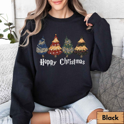 Moletom com Capuz Harry Potter Escola de Magia e Bruxaria Árvore de Natal Outono/Inverno Casual Adequado para Homens e Mulheres