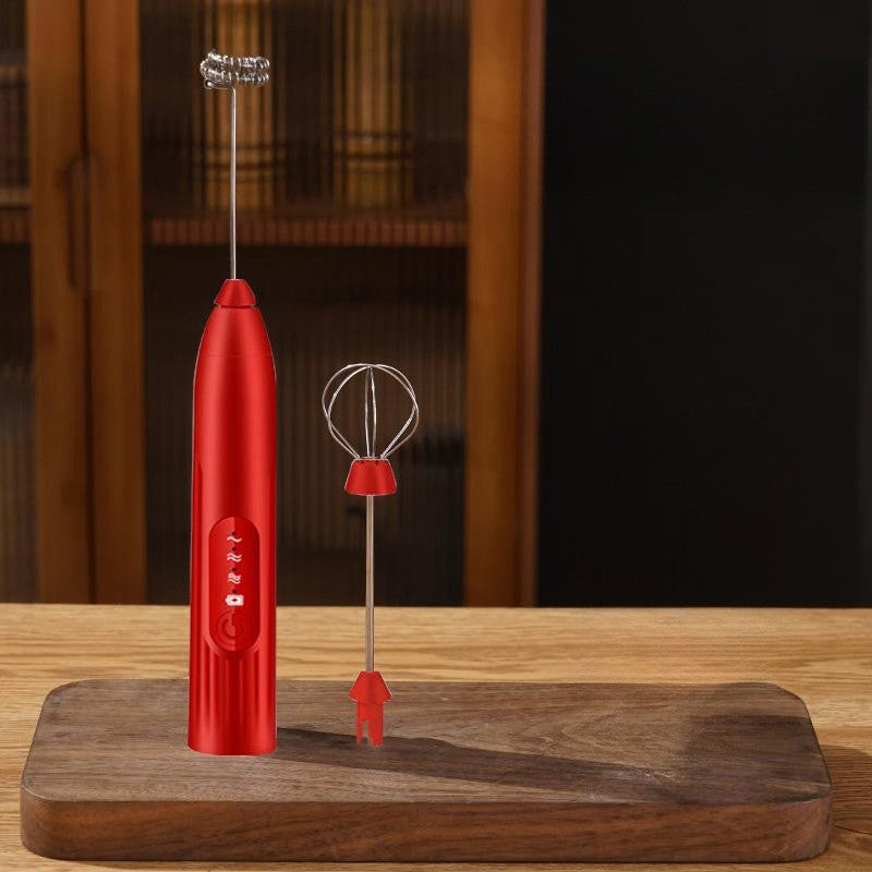 Batedor de Ovos Elétrico Recarregável USB 2 em 1 Multifuncional, Misturador de Massa, Espumador de Leite, Utensílios de Cozinha, Ferramentas para Café, Jantar